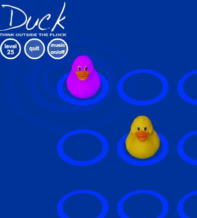 Ekrānšāviņš no spēles "Duck, think outside the flock"