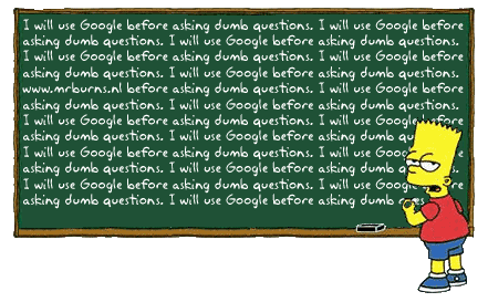 Barts Simpsons raksta, ka "I will Google"