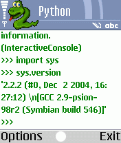 Python sys.version on Series 60