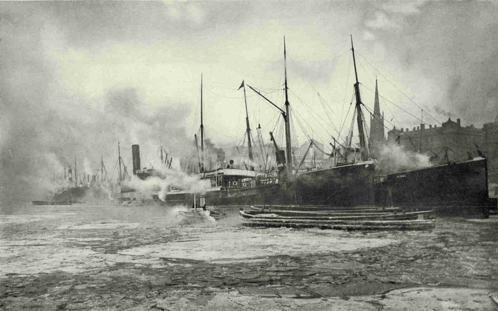 The Harbor of Riga in WinterThe future holds great promise for Latvia, not because of its own resources alone, but because its three magnificent harbors provide logical outlets for the great wealth of the as yet unorganized Russia. Riga is ice-bound for only about four weeks during the year, and Liepaja (Libau) and Ventspils (Windau) for perhaps four days each. Dredging operations at Ventspils are now under way in order to make it possible for the largest ocean-going vessels to dock at its wharves.Photograph by J. Reeksta