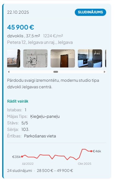 Sludinājums ar dikti daudz bildēm