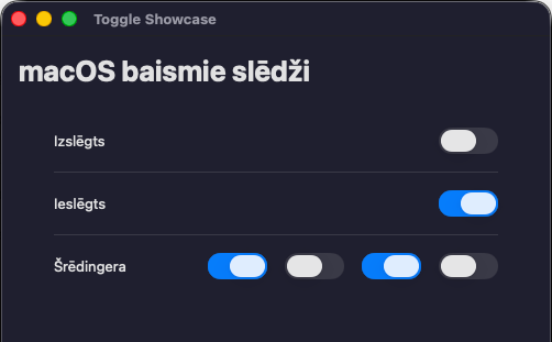 macOS izstieptie slēdži