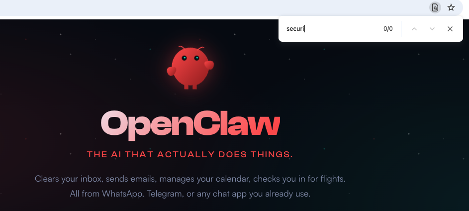 Vārdā «Openclaw» burts «D» nozīmē drošību